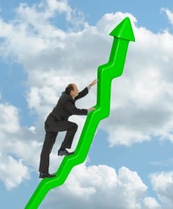 up arrow stock stockbroker businessman climb