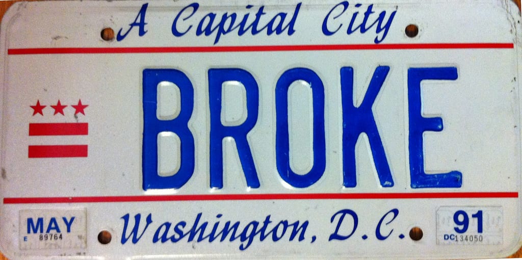 [DC License Plate "BROKE"]