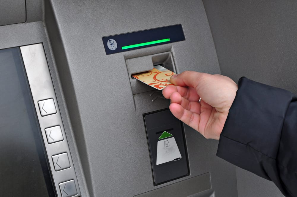 ATM in use